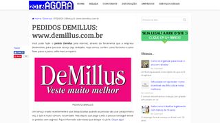 
                            8. PEDIDOS DEMILLUS: www.demillus.com.br