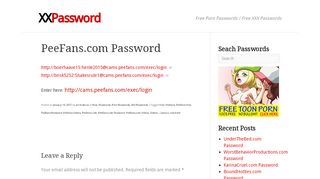 
                            4. PeeFans.com Password | www.XXPassword.com | Porn Passwords