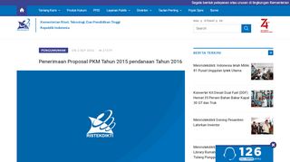 
                            3. Penerimaan Proposal PKM Tahun 2015 pendanaan Tahun 2016 ...