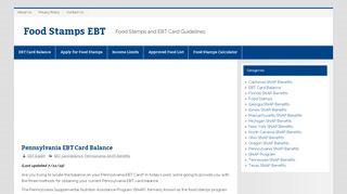 
                            1. Pennsylvania EBT Card Balance - Food Stamps EBT