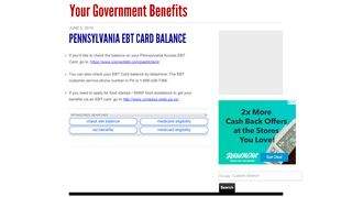 
                            7. Pennsylvania EBT Card Balance | Your Government Benefits ...