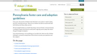 
                            4. Pennsylvania Foster Care and Adoption – AdoptUSKids