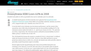 
                            5. Pennsylvania SERS Loses 4.6% in 2018 | Chief Investment Officer