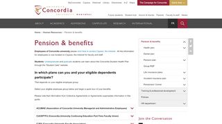 
                            9. Pension & benefits - Concordia University