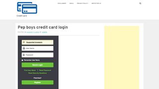 
                            7. Pep boys credit card login - Credit card - …