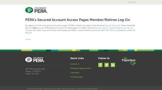 
                            5. PERA Secure Member Pages - copera.org