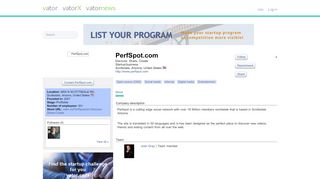 
                            4. PerfSpot.com | Vator profile - Vator.tv