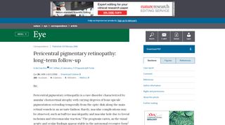 
                            9. Pericentral pigmentary retinopathy: long-term follow-up | Eye - Nature