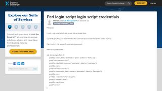 
                            8. Perl login script login script credentials - Experts-Exchange