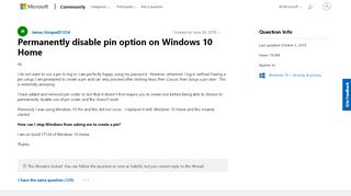 
                            4. Permanently disable pin option on Windows 10 Home - Microsoft ...