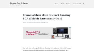 
                            3. Permasalahan akun Internet Banking BCA diblokir karena ...