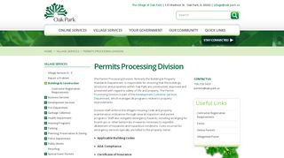 
                            2. Permits Processing Division | Village of Oak Park