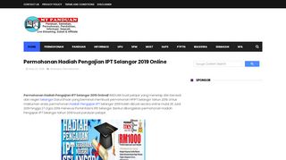 
                            11. Permohonan Hadiah Pengajian IPT Selangor 2019 Online