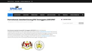 
                            5. Permohonan Jawatan Kosong SPA Terengganu 2018 SPNT - Portal ...