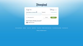 
                            2. Personal Account Login | Disneyland Resort