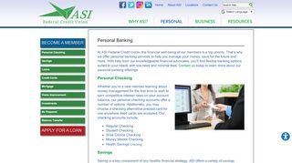 
                            5. Personal Banking Products – ASI Federal Credit …