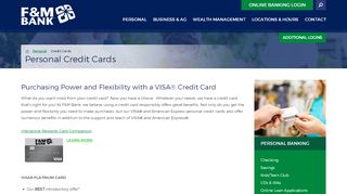 
                            8. Personal Credit Cards- F&M Bank: Galesburg and Peoria, IL