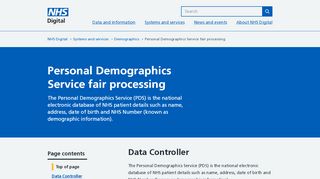 
                            7. Personal Demographics Service fair processing - NHS Digital