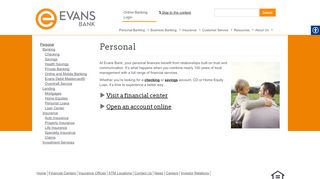 
                            8. Personal | Evans Bank