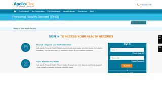 
                            11. Personal Health Record (PHR) - Apollo Clinics