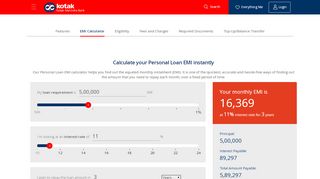 
                            9. Personal Loan EMI Calculator - kotak.com