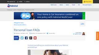 
                            6. Personal loan FAQs - Admiral Loans - Admiral.com - Admiral Insurance