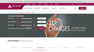 
                            2. Personal Loan Interest Rates - Fees & Charges - Axis Bank