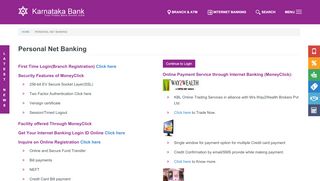 
                            10. Personal Net Banking | Karnataka Bank
