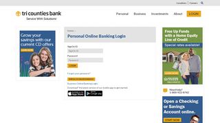 
                            9. Personal Online Banking Login › Tri Counties Bank