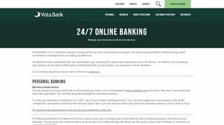 
                            4. Personal Online Banking - Vista Bank