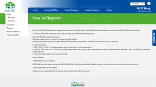 
                            4. Personal Product | How To Register ... - MCB Bank Pakistan