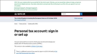 
                            4. Personal tax account: sign in or set up - GOV.UK