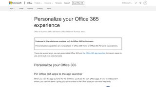 
                            5. Personalize your Office 365 experience - Office 365
