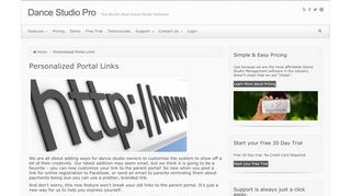 
                            2. Personalized Portal Links | Dance Studio Pro