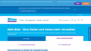 
                            8. Persönliche Daten ändern: Infos für Blau Prepaid-Kunden