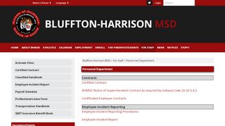 
                            3. Personnel Department - Bluffton-Harrison MSD