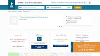 
                            5. Petersen International Underwriters | Better Business Bureau® Profile