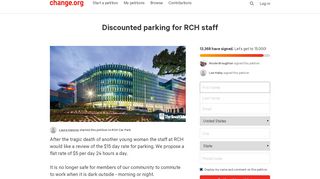 
                            9. Petition · Discounted parking for RCH staff · Change.org