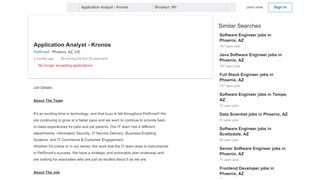 
                            9. PetSmart hiring Application Analyst - Kronos in Phoenix, AZ, US ...