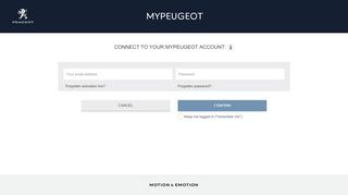 
                            5. PEUGEOT - Login screen