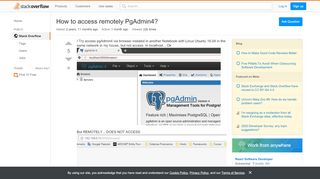 
                            5. pgadmin 4 - How to access remotely PgAdmin4 ... - Stack ...