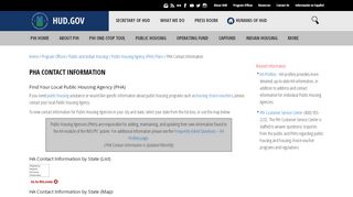 
                            1. PHA Contact Information - HUD | HUD.gov / U.S. Department of ...