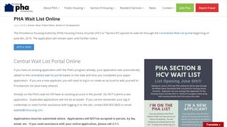 
                            3. PHA Wait List Online | Providence Housing Authority