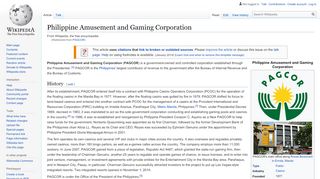 
                            9. Philippine Amusement and Gaming Corporation - Wikipedia