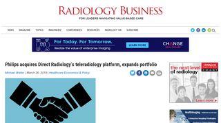 
                            7. Philips acquires Direct Radiology's teleradiology platform, expands ...