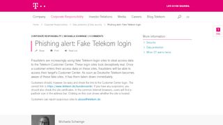 
                            6. Phishing alert: Fake Telekom login | Deutsche Telekom