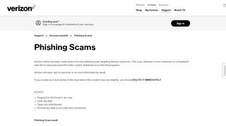 
                            9. Phishing Scams | Verizon Support