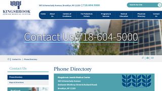 
                            4. Phone Directory | Brooklyn Teaching Hospital - Kingsbrook ...