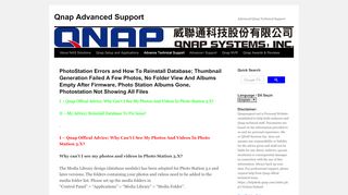 
                            8. PhotoStation Errors and How To ... - Qnap Advanced Support