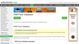 
                            9. PHP Form Validation - w3schools.com
